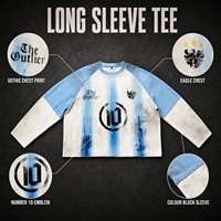 T-shirt Yingling en coton double couche, style streetwear, color-block, manches raglan, imprimé DTG, coupe ample, graphique personnalisé, OEM ODM
