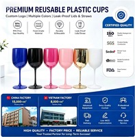 Gobelet promotionnel en verre à vin en or de 16oz pour la fête de mariage