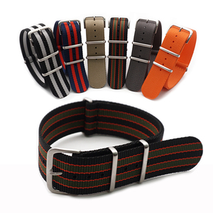 JUELONG Großhandel 20mm 22mm Ersatz-Uhrenarmband aus festem, gestreiftem, gewebtem Nylon - Product Image 1