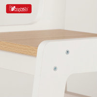 Table et chaises multifonctionnelles en bois pour enfants avec bacs de rangement, plateau réversible et organiseurs colorés W08G516