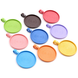 Base de pendentif en alliage couleur bonbon, diamètre intérieur 25 mm, accessoire DIY Time Gem - Product Image 5