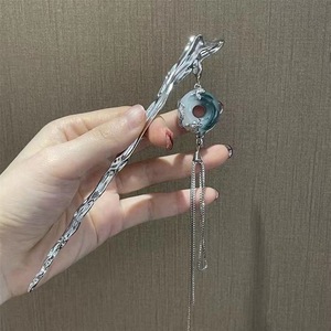 Metal <span class=keywords><strong>Ping</strong></span> An Hebilla Palillos para el cabello Pendientes Doble propósito Borla desmontable Horquilla Palillos Cabeza trasera Horquilla Accesorios para el cabello - Product Image 4