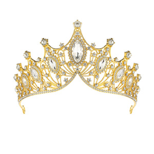 All'ingrosso in lega stile barocco antico in cristallo colorato di cristallo da sposa diadema corona di nozze donne accessori per capelli da ballo - Product Image 5