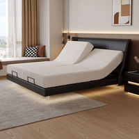 ModernTatami Smart Elektrisch Verstellbares Bettgestell |   Zero-Gravity-Plattformbett mit Lederpolsterung und Kiefernholzrahmen in King/Queen-Größe