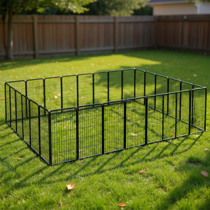 Recinto per Cani in Acciaio Verniciato a Polvere Nera D0100H7RR58 Grande Recinto Esterno per Animali Domestici - Product Image 2