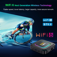 Caja de TV Inteligente con Luz RGB, 8K RK3528 Quad Core, 4GB RAM, 128GB ROM, Wifi6 5G de Alta Velocidad, Reproductor Multimedia OTT con Sistema Operativo Android 13