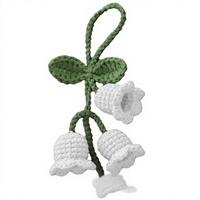 Porte-clés en forme de campanule faits à la main, jolis pendentifs en fleurs au crochet, adaptés aux rétroviseurs de voiture, aux sacs à main et aux décorations d'intérieur