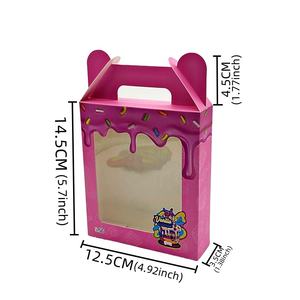 In Stock New Product Pink Cake Pattern Mylar Box and Special Shape Bag for Edibles Smell Proof With Window Box - Product Image 4