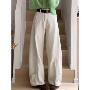 CJ-White High Waisted Wide Leg <strong>Jeans</strong> <strong>for</strong> <strong>Women</strong> in Stock with a Loose Floor Length Design Are Fashionable and Trendy - Product Image 2