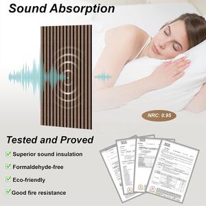 Mur en bois Akupanel PET feutre support placage MDF latte de bois panneaux acoustiques panneaux d'insonorisation pour murs - Product Image 3