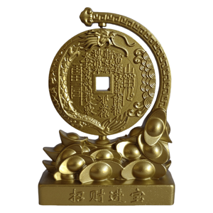 Sculptures en bronze et en alliage de zinc sur mesure Petits ornements de bureau d'afflux quotidien de fantômes de montagne de coulée d'or - Product Image 2