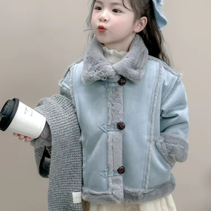 Cappotto per Bambine Autunno e Inverno 2025 Nuovo Stile alla Moda Ispessito NavyTop Casual <span class=keywords><strong>Abbigliamento</strong></span> <span class=keywords><strong>Invernale</strong></span> per Bambine - Product Image 1