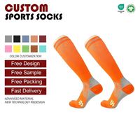 Chaussettes de ski et de snowboard en spandex/nylon tricotées de qualité supérieure pour hommes et femmes, thermiques, rembourrées, anti-humidité, avec logo personnalisé