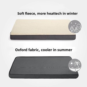 Хит продаж: Прямоугольная всесезонная лежанка для собак с двусторонним дизайном, съемная, моющаяся, из губчатого материала, для прохлады и тепла - Product Image 4