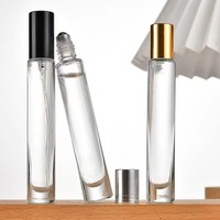 10ml rond/carré Slenderness parfum bouteille en verre avec boule en acier avec bouchon en aluminium huile essentielle rouleau sur bouteille Parfum Femme