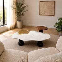 Fabricant Direct - Ensemble de 2 tables gigognes contemporaines en MDF, grandes et carrées, durables, 160 cm x 90 cm, noires, pour salon et maison