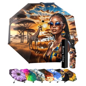 Custom Modern 3-Fold Fully-Automatic Windproof Logo <b>Umbrella</b> with Straight Handle-Business Gifts & Wholesale Promotion - Product Image 5