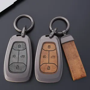 Instale Zinc Alloy Leather Car Key Case Proteção chave lethher Capa Para Indian Tata ESTATE Auto Acessórios