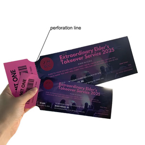 Double Side Cmyk tùy chỉnh buổi hòa nhạc tay biểu ngữ Xổ Số Xổ Số phiếu giảm giá vé in ấn cho các sự kiện - Product Image 1