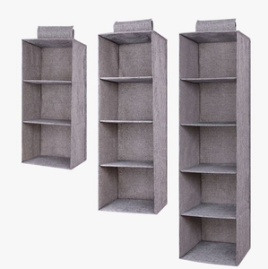 Hanging Multi tier Fabric Linen clothes organizers Cabinet wardrobe storage drawers box for drawers