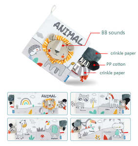 Meilleure vente bébé toucher et sentir livres apprentissage dinosaure doux calme livre occupé conseil montessori jouets livre en tissu pour les tout-petits - Product Image 6