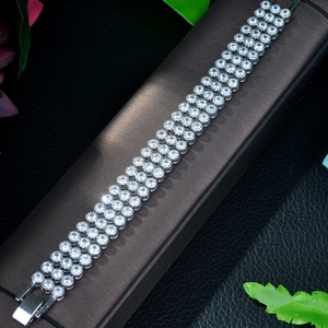 HIBRIDE zircone <span class=keywords><strong>roma</strong></span> sposa Wedding bracciale e braccialetti gioielli tagliati 5.0mm CZ bracciale <span class=keywords><strong>Tennis</strong></span> per B-006 da donna - Product Image 4