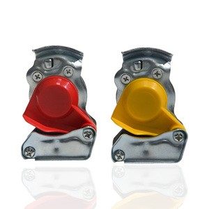 Acoplamiento de palma Glad Hand DOT rojo y amarillo, juego de acoplamiento de freno de manguera de aire Gladhand <span class=keywords><strong>para</strong></span> camiones, semirremolques y vehículos recreativos - Product Image 1