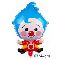 Joyeux anniversaire enfants, ballon en feuille d'aluminium imprimé 3D écologique 6 couleurs pour décorations de fête de carnaval sur le thème du clown
