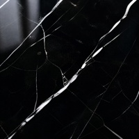 Nouvelle dalle de pierre frittée polie Black Marquina avec veine blanche prononcée pour comptoir, mur, hôtel, villa, intérieur