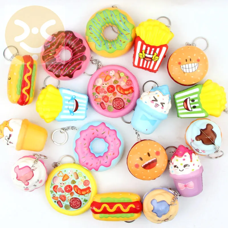 ריחני עוגת סופר רך צעצועי Keychain לסחוט חבילה Kawaii מקרה איטי עולה צעצועים