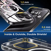 Coque antichoc magnétique YEEYOUCASE en TPU à imprimé floral pour téléphone portable sport 17/16