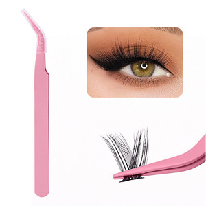 Curved Eyelash Tweezers 12.3cm Plastic Precision Tip For False <b>Lash</b> Extension Makeup Tool - Product Image 1