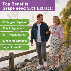 Kapsul Biji Anggur JBY Factory Direct untuk Membantu Menjaga Tekanan Darah yang Sehat, Suplemen Ekstrak Biji Anggur Organik - Product Image 2
