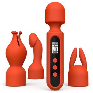 Vibromasseurs rechargeables par USB pour <span class=keywords><strong>femmes</strong></span>, stimulateur du point G, du gland et du clitoris, écran LCD, kit de vibromasseurs Passion Wand pour <span class=keywords><strong>femmes</strong></span> - Product Image 1