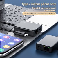 Adaptateur USB Type C vers Ethernet Carte réseau Type-C vers RJ45 Gigabit 100/1000 Mbps Câble LAN Internet pour téléphone portable Ordinateur portable