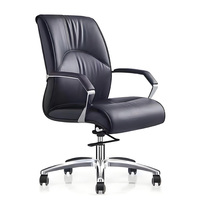 Chaise de bureau ergonomique pivotante moderne en cuir PU, grande et haute, de luxe, pour dirigeant, visiteur, avec roulettes
