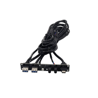 Adaptateur de câble pour panneau avant de boîtier PC, double USB 3.0, port audio Type C, micro, haut-parleur, interrupteur d'alimentation de la carte mère, longueur personnalisable