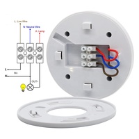 Sensor Gerak Inframerah PIR 360 Derajat untuk Plafon, Jangkauan Deteksi <6m, Daya 220-240V, Beban Terukur 1200W untuk Lampu Otomatis