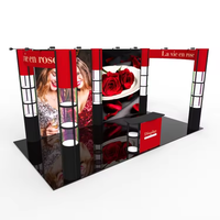 Cabine d'exposition en aluminium modulaire Portable 10x10 Twist Spiral Tower Showcase Tool Free Portable LED Light Display Trade Show