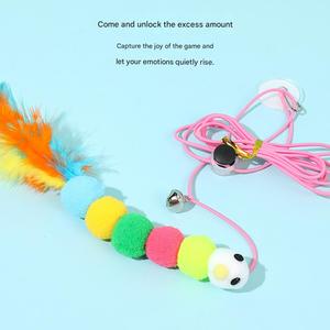 Swing Sticky Feather Elastic Hanging Door Teasing <b>Cat</b> Eco-Friendly <b>Plush</b> Long Rope Toy - Product Image 3
