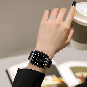 JRANDE H9308L-S女性用スクエアクォーツ時計合金ケースシリコンバンド防水ファッションミニマリストポインターダイヤル - Product Image 3