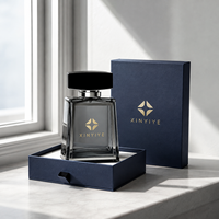 Atomiseur de parfum carré moderne en verre, flacon multi-couleurs avec couvercle noir pour emballage de parfum masculin de marque