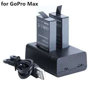 GoPro Max 12 Pro 11 10用の高品質360度デジタルアクションカメラパーツアクセサリー交換用充電器ボックスバッテリー