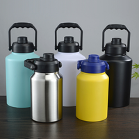 Jarra de Agua de 128 oz (4 L), Galón de Agua, Acero Inoxidable Aislado al Vacío para Entrenamiento y Deportes, Botella de Agua de 128 oz con Tapa