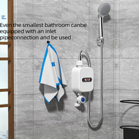 Chauffe-eau électrique instantané sans réservoir avec affichage LED thermostatique et pommeau de douche pluie pour salle de bain