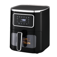 FRITEUSE À AIR Électrique Professionnelle 1500W 5.5L Avec Plaque Crisper Ready Bell Ring Protection Contre La Surchauffe