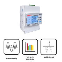 Medidor de Energía Trifásico Multicircuito con Bobina Rogowski Flexible, RS485 Modbus, Monitor de Potencia para Sistemas de Submedición de Alta Corriente