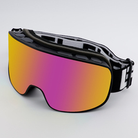 OEM UV400 Lunettes de ski snowboard double couche anti-buée Lentilles TPU Sangle antidérapante réglable Sphérique pour les sports d'hiver