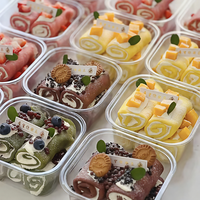 Conteneurs de gâteau en plastique PET transparent carré jetable de haute qualité Blister boîte d'emballage de gâteau de pâtisserie en plastique PET