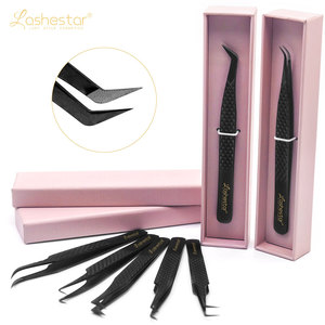 <span class=keywords><strong>Pince</strong></span> à Épiler Volume en Fibre Noire de Gros pour Extension de Faux Cils Individuels Logo Personnalisé Angle 90 Degrés Poignée Fibre - Product Image 3
